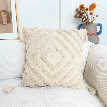 Boho Cotton Tufted Cushion Cover