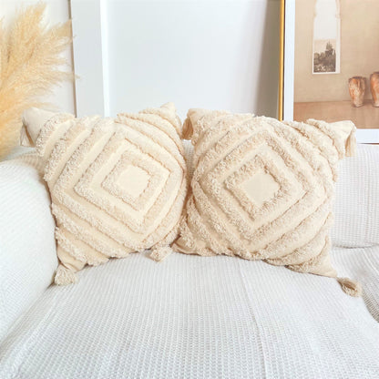 Boho Cotton Tufted Cushion Cover