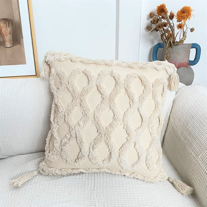 Boho Cotton Tufted Cushion Cover