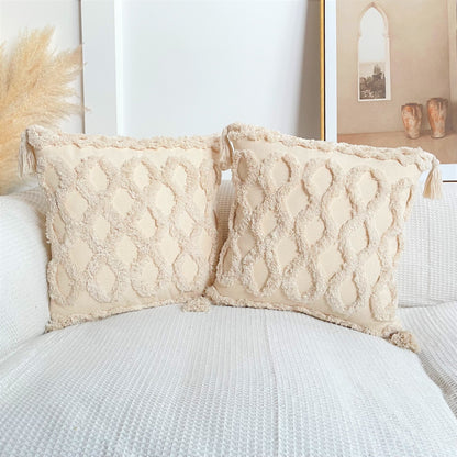 Boho Cotton Tufted Cushion Cover