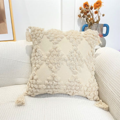 Boho Cotton Tufted Cushion Cover