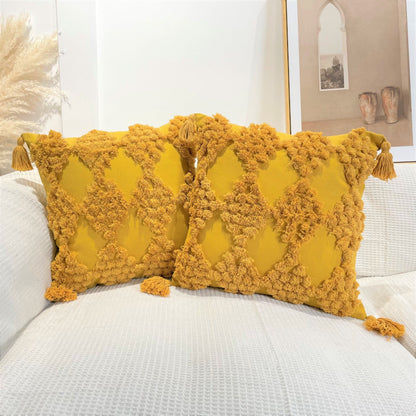 Boho Cotton Tufted Cushion Cover