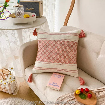 Moroccan Tufted Tassel Cushion Cover