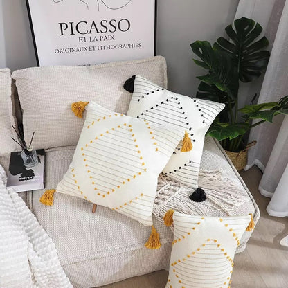 Boho Tufted Tassel Cushion Cover
