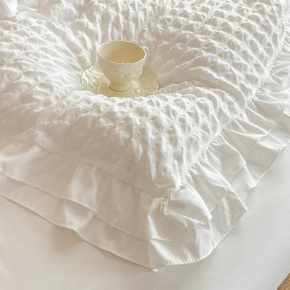 3pcs Korean lace Bedding set seersucker Duvet Cover Set (1*Duvet Cover