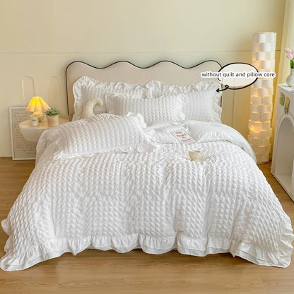 3pcs Korean lace Bedding set seersucker Duvet Cover Set (1*Duvet Cover