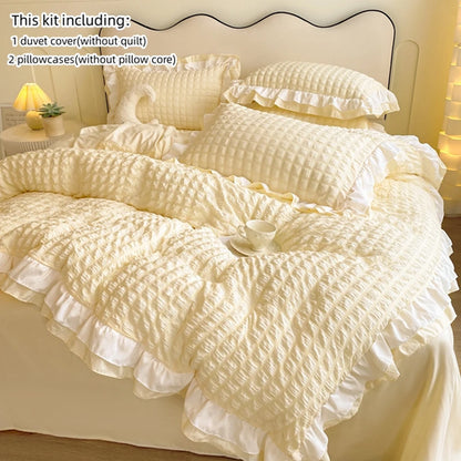 3pcs Korean lace Bedding set seersucker Duvet Cover Set (1*Duvet Cover