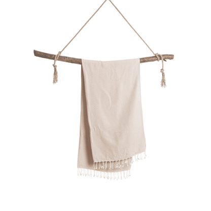 XXL Beach Spa Towel, Cotton Plaid Beige 200x250 cm