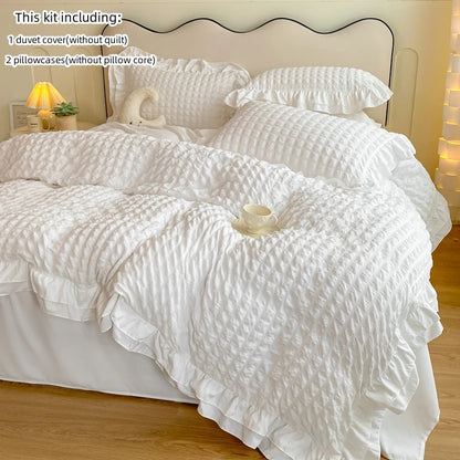 3pcs Korean lace Bedding set seersucker Duvet Cover Set (1*Duvet Cover