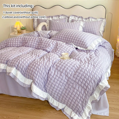 3pcs Korean lace Bedding set seersucker Duvet Cover Set (1*Duvet Cover