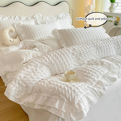 3pcs Korean lace Bedding set seersucker Duvet Cover Set (1*Duvet Cover