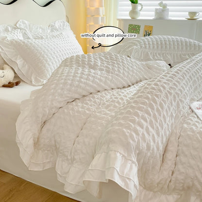 3pcs Korean lace Bedding set seersucker Duvet Cover Set (1*Duvet Cover