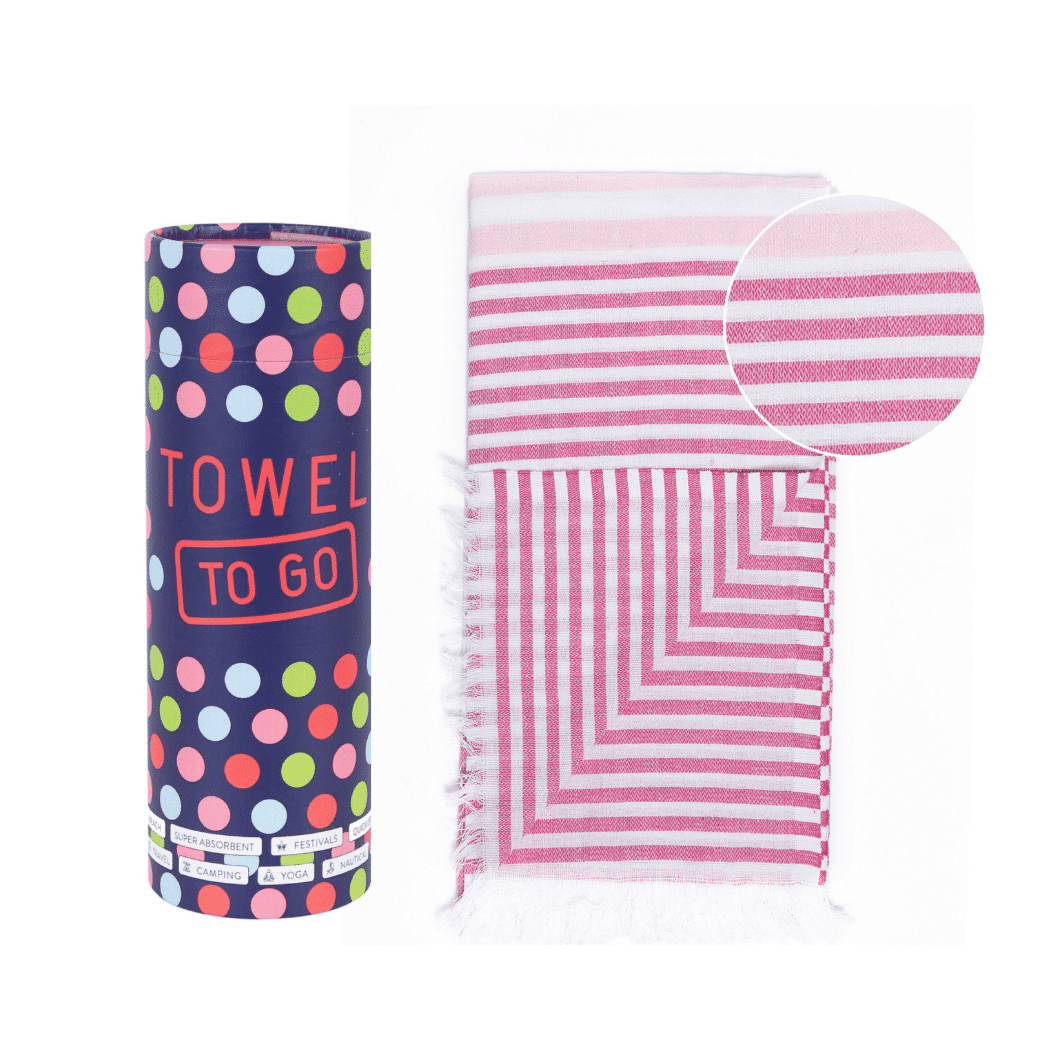 Beach Pool Hammam Towel, Fuchsia - Pink in Gift Box