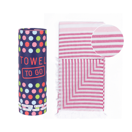 Beach Pool Hammam Towel, Fuchsia - Pink in Gift Box