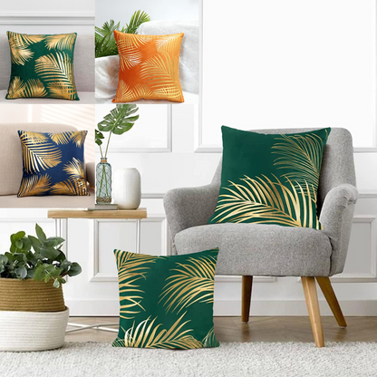 Gold Leaf Velvet Cushion Cover