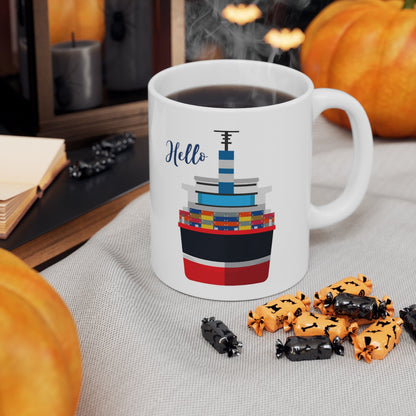 Container Ship Ceramic Mug — 11oz