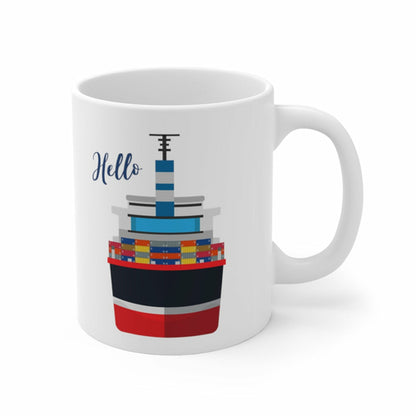Container Ship Ceramic Mug — 11oz