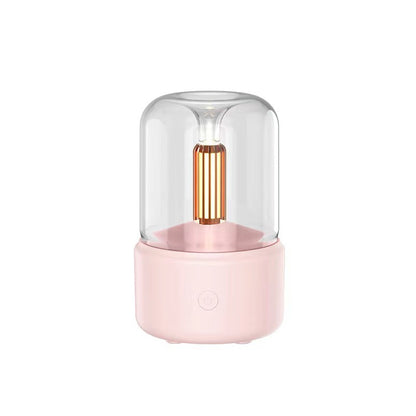 Candlelight Aroma Humidifier – Flickering LED Glow Diffuser