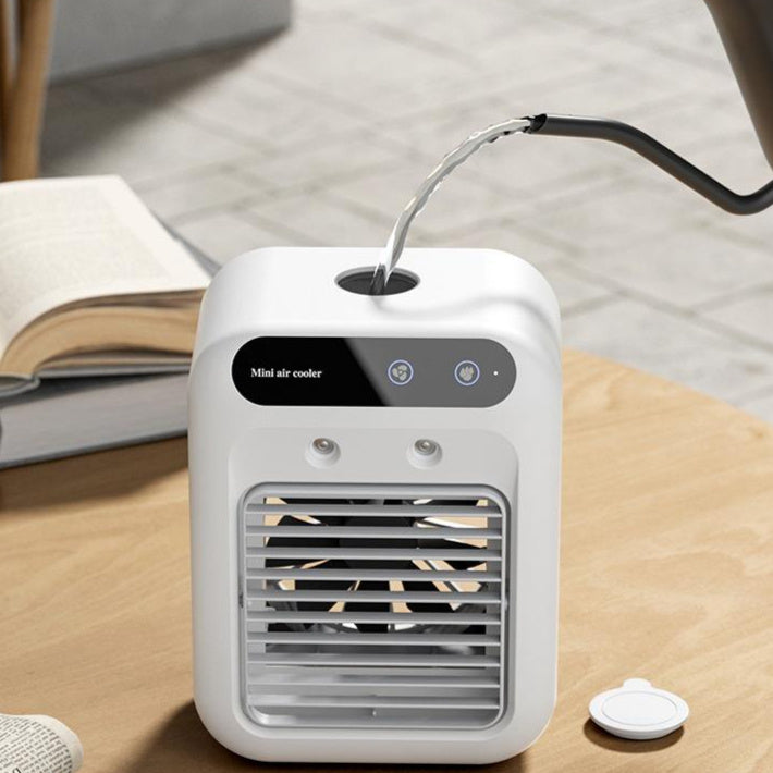 Portable air conditioner and cooling fan – provides efficient water-based cooling