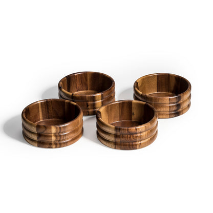 Individual Acacia Salad Bowls — Set of 4
