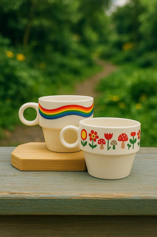 Rainbow Car Espresso Cups — Set of 2