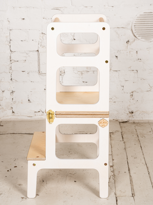 2-in-1 White Foldable Kitchen Helper & Table