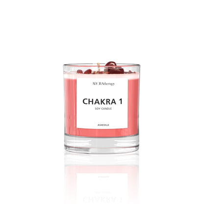 Chakra 1 Red Jasper Gemstone Candle