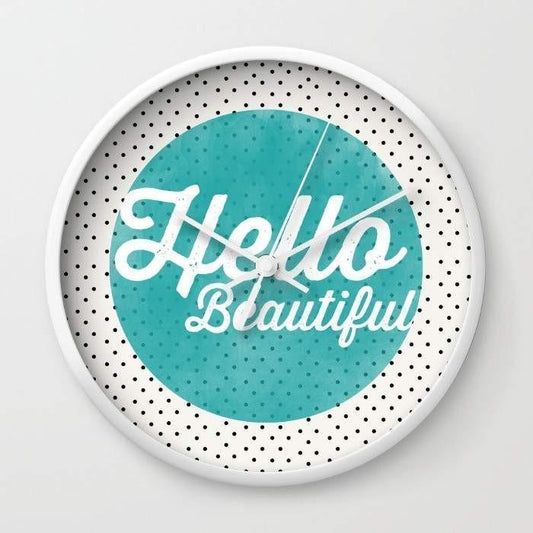 Hello Beautiful Wall Clock