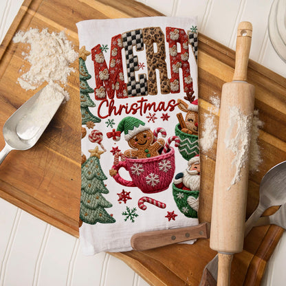 Merry Gingerbread Christmas Kitchen Towel