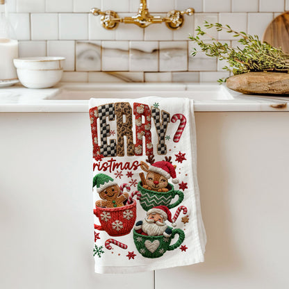Merry Gingerbread Christmas Kitchen Towel