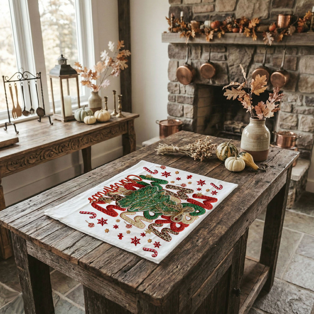 Merry Gingerbread Christmas Kitchen Towel
