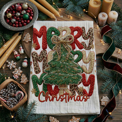Merry Gingerbread Christmas Kitchen Towel