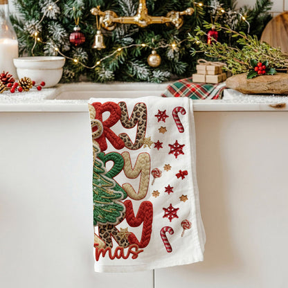 Merry Gingerbread Christmas Kitchen Towel