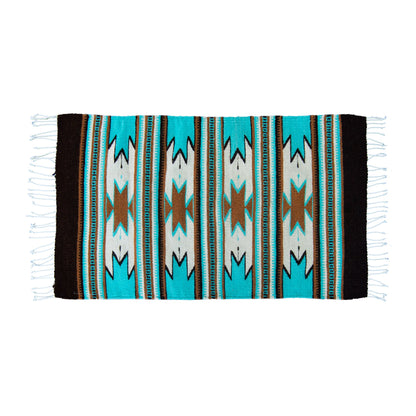 Monte Alban Handwoven Wool Rug — Turquoise