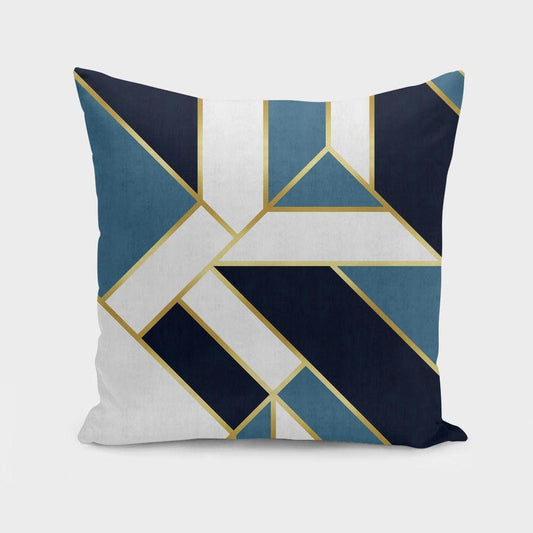 Geometric Gold Cushion Cover