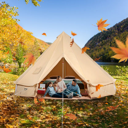 Canvas Bell Tent, 4 Seasons 7 m/22.97 ft Yurt Tent, Canvas Tent for