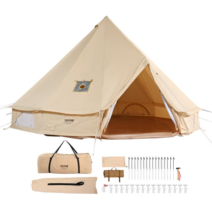 Canvas Bell Tent, 4 Seasons 7 m/22.97 ft Yurt Tent, Canvas Tent for