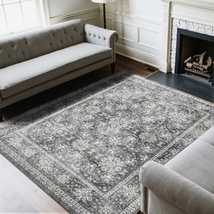 Area Rug, 8 x 10 ft Large Washable Rug, Non-Slip and Tear-Resistant