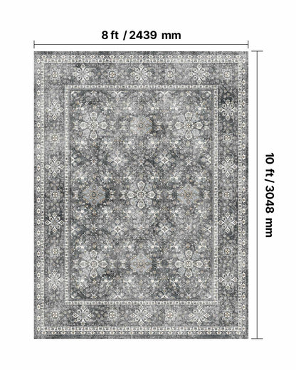 Area Rug, 8 x 10 ft Large Washable Rug, Non-Slip and Tear-Resistant