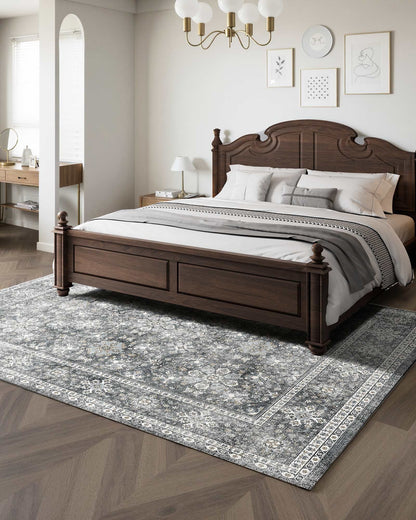 Area Rug, 8 x 10 ft Large Washable Rug, Non-Slip and Tear-Resistant