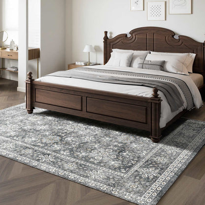 Area Rug, 8 x 10 ft Large Washable Rug, Non-Slip and Tear-Resistant