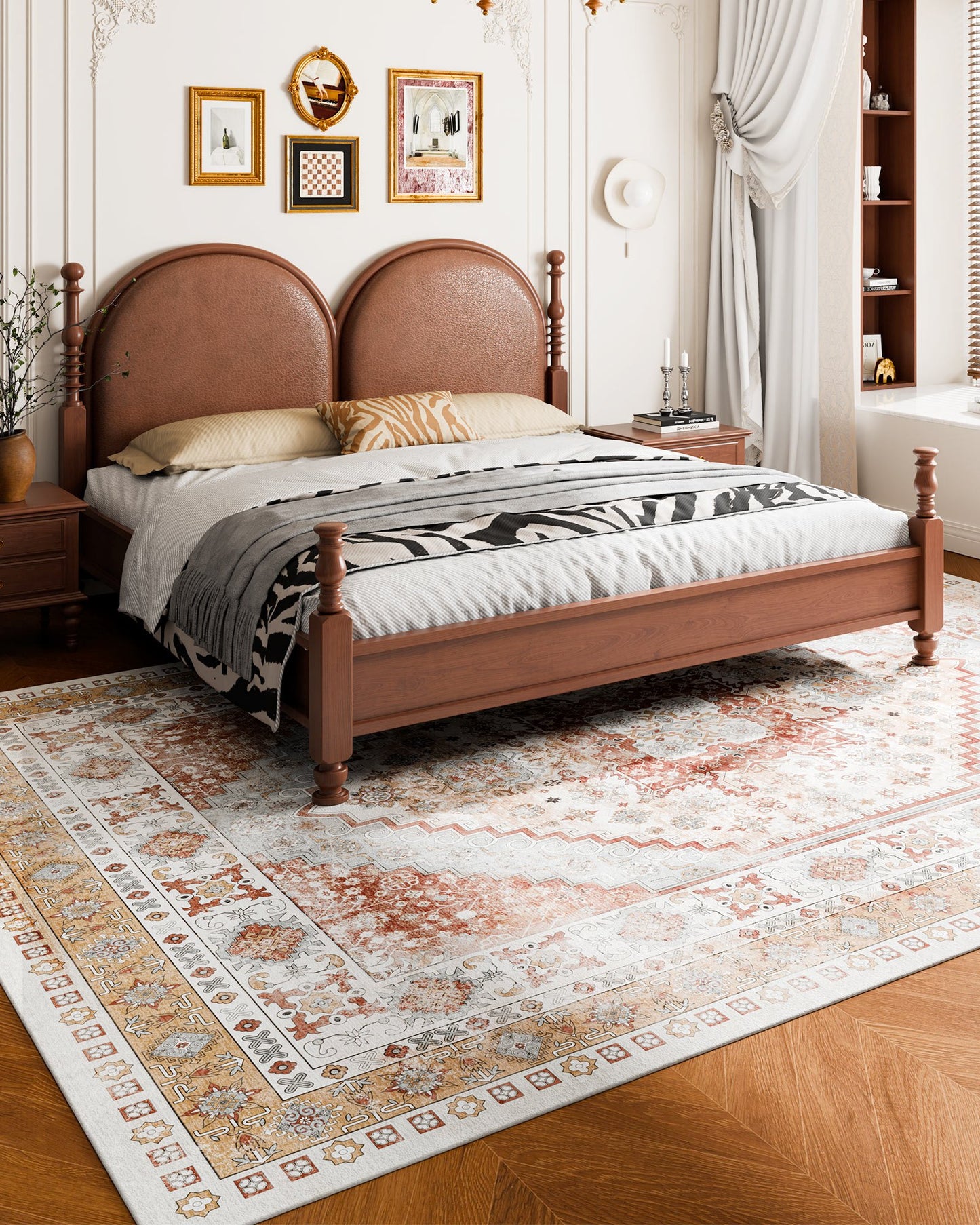 Area Rug, 9 x 12 ft Large Washable Rug, Non-Slip and Tear-Resistant