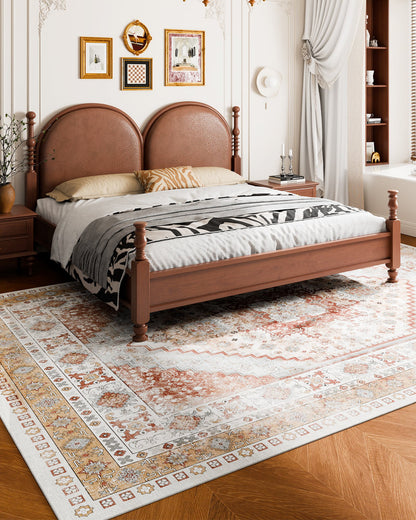 Area Rug, 9 x 12 ft Large Washable Rug, Non-Slip and Tear-Resistant
