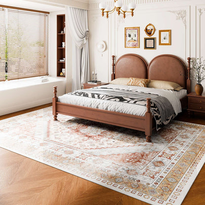 Area Rug, 9 x 12 ft Large Washable Rug, Non-Slip and Tear-Resistant