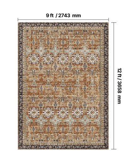 Area Rug, 9 x 12 ft Large Washable Rug, Non-Slip and Tear-Resistant