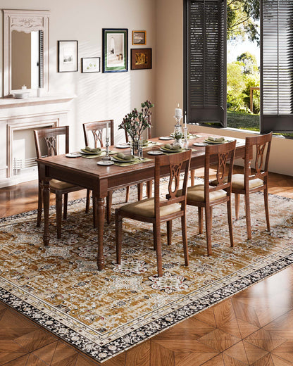 Area Rug, 9 x 12 ft Large Washable Rug, Non-Slip and Tear-Resistant