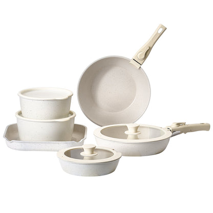 17-Piece Nonstick Cookware Set with Detachable Handles