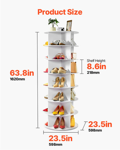 7-Tier Rotating Shoe Rack Tower